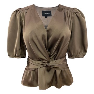 Liberté - Tiki SS Twist Blouse - Brown